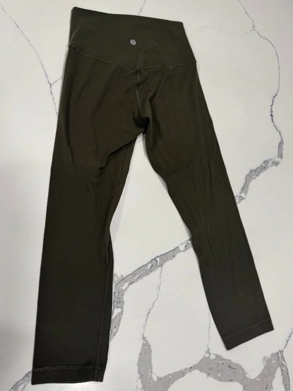 lululemon High Rise Crop Leggings Size 4 Dark Olive Green Color